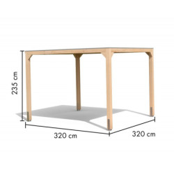 Pavillon 10,24m² en bois lamellé-collé Cubus - Karibu