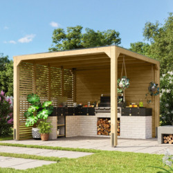 Pavillon 10,24m² en bois lamellé-collé Cubus - Karibu