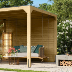 Paroi latérale pavillon 10,24m² en bois lamellé-collé Cubus - Karibu