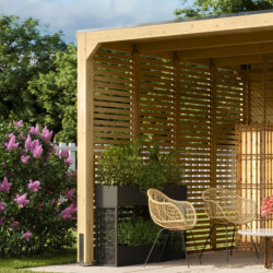 Paroi à ventelles pavillon 10,24m² en bois lamellé-collé Cubus - Karibu