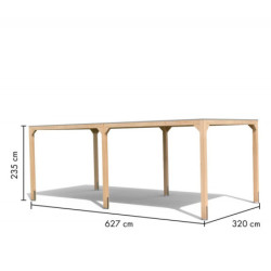 Pavillon 10,24m² en bois lamellé-collé Cubus avec 1 extension - Karibu