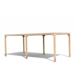 Pavillon 10,24m² en bois lamellé-collé Cubus avec 1 extension - Karibu