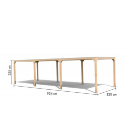 Pavillon 10,24m² en bois lamellé-collé Cubus avec 2 extensions - Karibu