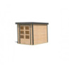 Abri de jardin 4,45m² bois brut + acier anthracite Jupiter A - Karibu