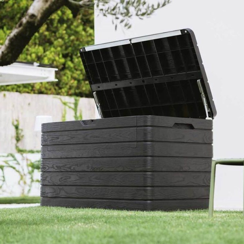 Coffre en résine - jardin anthracite - 970L Dolomiti - Toomax