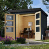 Abri 4,45m² en bois anthracite + acier anthracite Jupiter - Karibu