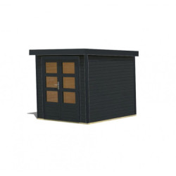 Abri 4,45m² en bois anthracite + acier anthracite Jupiter - Karibu