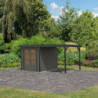 Abri de jardin 4,45m² Jupiter B - acier anthracite - appentis - Karibu
