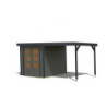 Abri de jardin 4,45m² Jupiter B - acier anthracite - appentis - Karibu