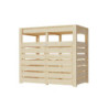 Cache poubelle en bois brut pour 2 conteneurs - Karibu