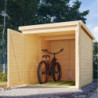 Abri à vélos avec toit plat en bois brut - 3,40m² - Karibu