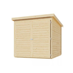 Abri à vélos avec toit plat en bois brut - 3,40m² - Karibu