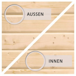 Abri à vélos avec toit plat en bois brut - 3,40m² - Karibu