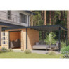 Abri 7,34m² en bois brut + acier anthracite + appentis Pluto A - Karibu