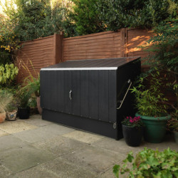 Abri à vélos en métal anthracite pour 3 vélos avec rampe - TRIMETALS