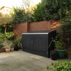 Abri à vélos en métal anthracite pour 3 vélos avec rampe - TRIMETALS