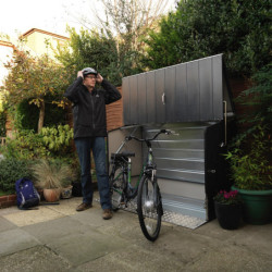 Abri à vélos en métal anthracite pour 3 vélos avec rampe - TRIMETALS