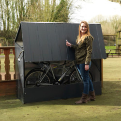 Abri à vélos en métal anthracite pour 3 vélos avec rampe - TRIMETALS