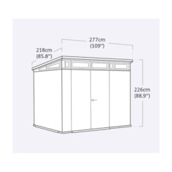 Abri de jardin en résine 6m² Cortina 97 gris + plancher - Keter