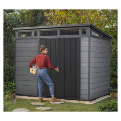 Abri de jardin en résine 6m² Cortina 97 gris + plancher - Keter