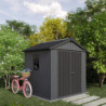 Abri de jardin en résine 4,59m² Newton 757 gris + plancher - Keter