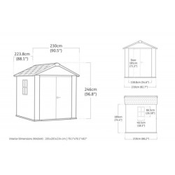 Abri de jardin en résine 4,59m² Newton 757 gris + plancher - Keter