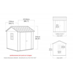 Abri de jardin en résine 4,59m² Newton 757 gris + plancher - Keter