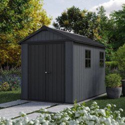 Abri de jardin en résine 5,92m² Newton 759 gris + plancher - Keter