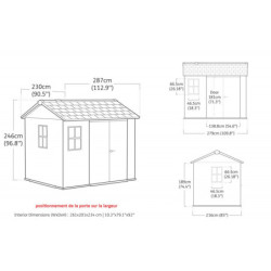 Abri de jardin en résine 5,92m² Newton 759 gris + plancher - Keter