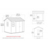 Abri de jardin en résine 5,92m² Newton 759 gris + plancher - Keter