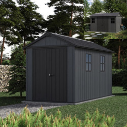 Abri de jardin en résine 7,25m² Newton 7511 gris + plancher - Keter