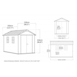 Abri de jardin en résine 7,25m² Newton 7511 gris + plancher - Keter