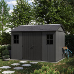 Abri de jardin en résine 7,25m² Newton 7511 gris + plancher - Keter