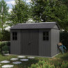 Abri de jardin en résine 7,25m² Newton 7511 gris + plancher - Keter