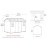 Abri de jardin en résine 7,25m² Newton 7511 gris + plancher - Keter