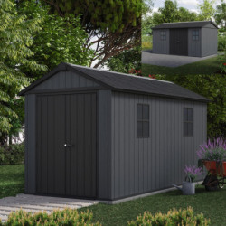 Abri de jardin en résine 8,57m² Newton 7513 gris + plancher - Keter