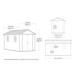 Abri de jardin en résine 8,57m² Newton 7513 gris + plancher - Keter