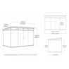 Abri de jardin en résine 7,4m² Cortina 117 gris + plancher - Keter