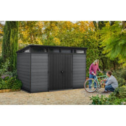 Abri de jardin en résine 7,4m² Cortina 117 gris + plancher - Keter
