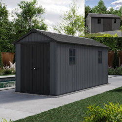 Abri de jardin en résine 9,89m² Newton 7515 gris + plancher - Keter