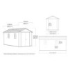 Abri de jardin en résine 9,89m² Newton 7515 gris + plancher - Keter