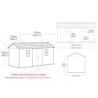 Abri de jardin en résine 9,89m² Newton 7515 gris + plancher - Keter