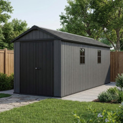 Abri de jardin en résine 11,2m² Newton 7517 gris + plancher - Keter