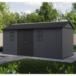 Abri de jardin en résine 11,2m² Newton 7517 gris + plancher - Keter