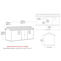 Abri de jardin en résine 11,2m² Newton 7517 gris + plancher - Keter
