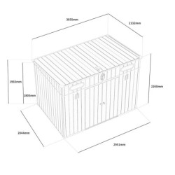 Abri de Jardin Résine 6m² Docker + Plancher - Jobu | Toit Monopente