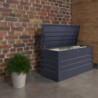 Coffre en métal - rangement  400L - gris - Chalet et Jardin