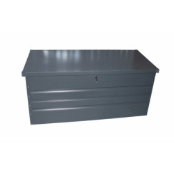 Coffre en métal - rangement  400L - gris - Chalet et Jardin