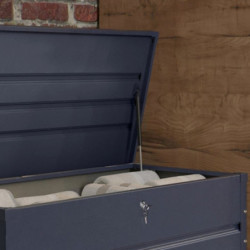 Coffre en métal - rangement  400L - gris - Chalet et Jardin