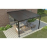 Pergola adossée en alu gris avec lames orientable 3x3m X-METAL